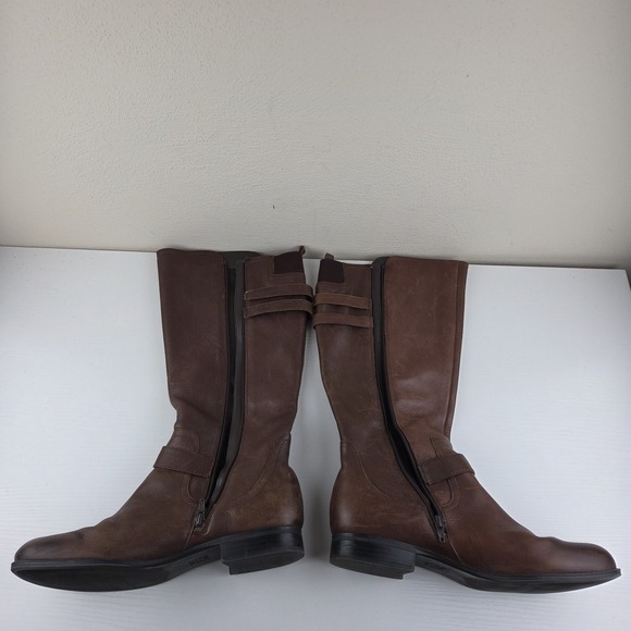 NATURALIZER Women's Riding Boots Jessie Chocolate Brown Leather Zip Size 12 M - Picture 16 of 16